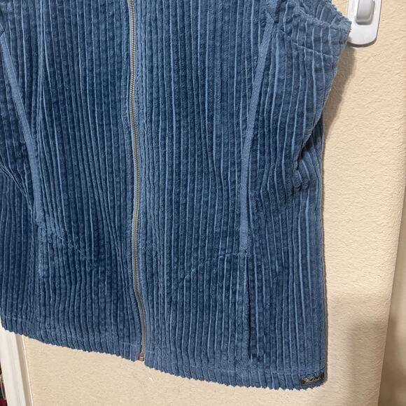 Woolrich Corduroy Vest Women’s Sz L Kinsdale Deep Atlantic Wide Wale Teal Green - Picture 2 of 6